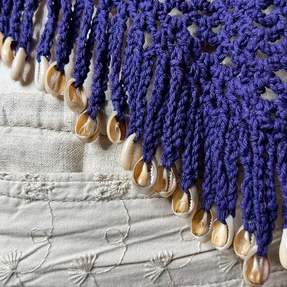 vintage y2k crochet sea shell halter neck crop top - Picture 4 of 7